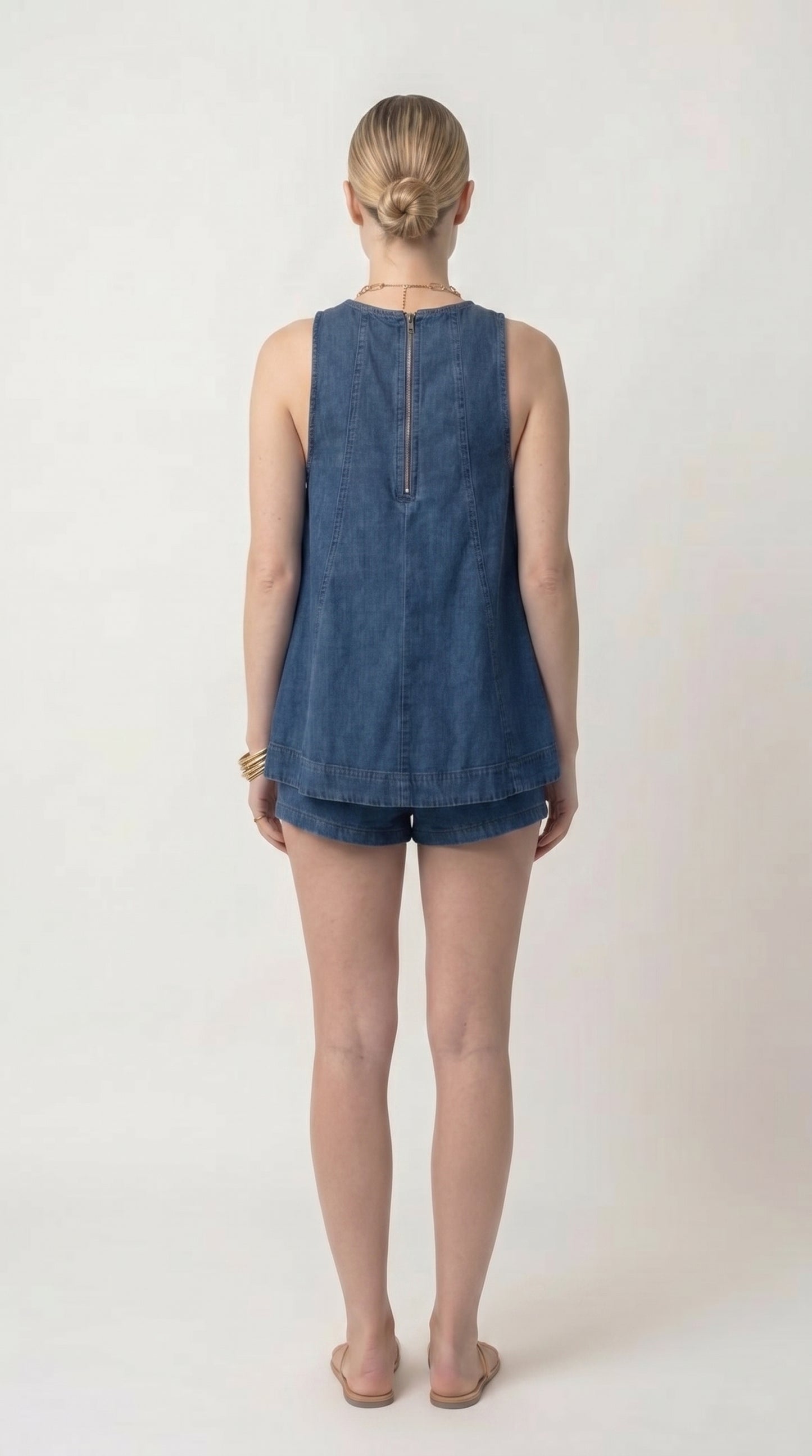 Soleix Denim Two-Piece Set