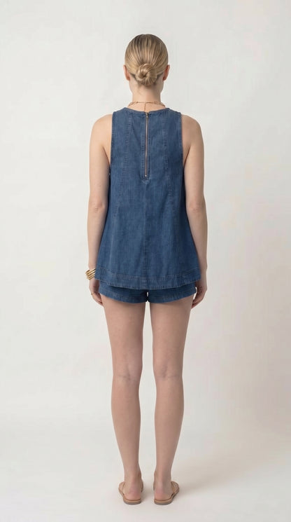 Soleix Denim Two-Piece Set