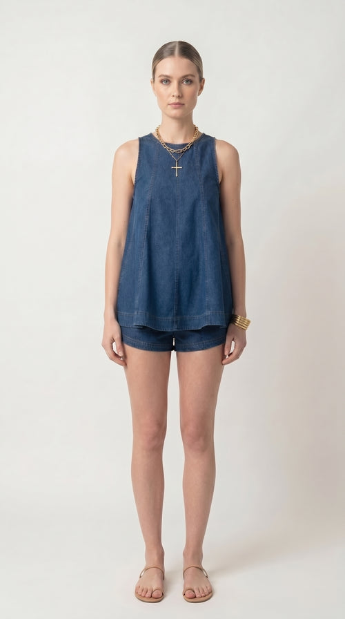 Soleix Denim Two-Piece Set