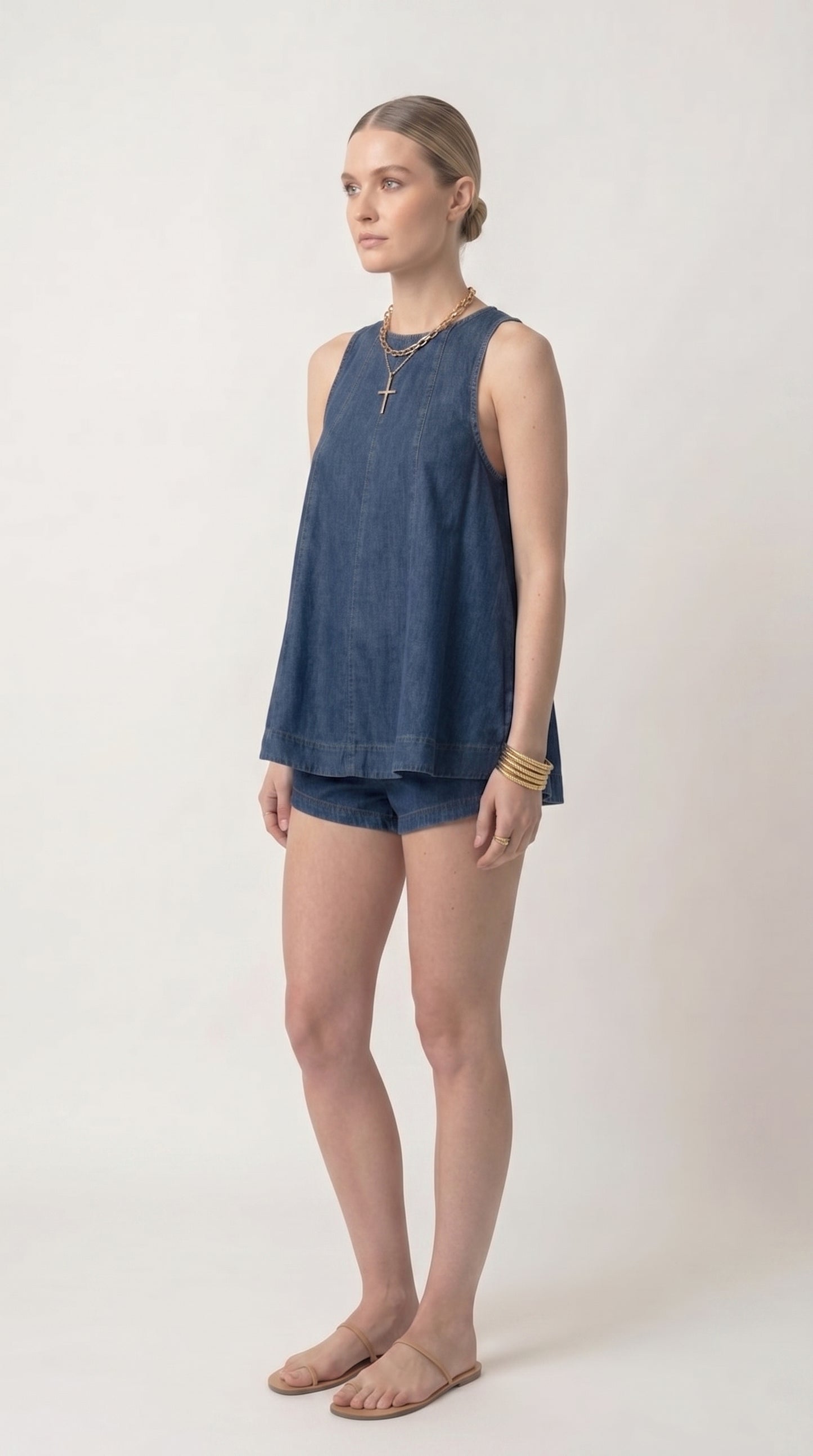 Soleix Denim Two-Piece Set